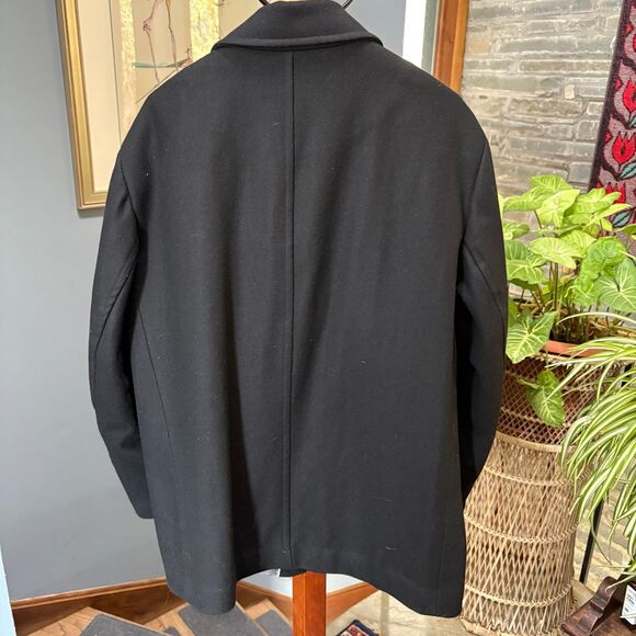 Calvin Klein Wool Blend, Black Overcoat Winter Jacket w/ Quilted Lining size L - Picture 6 of 11